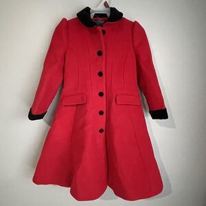 NEW Polo Ralph Lauren Wool Blend Princess Coat Girls Size 4/4T Red Made in Italy